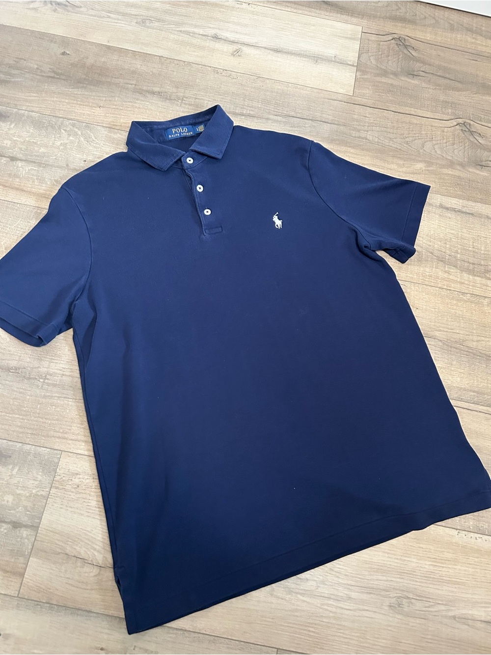 Ralph Lauren Navy Short-Sleeve Polo with White Pony Logo